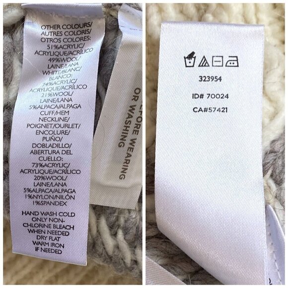 Loft wool blend sweater with chevron pattern, Size M - Picture 4 of 8